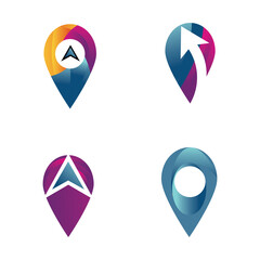 pin location logo icon vector template.