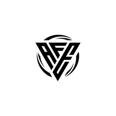 Initial letter AFE triangle monogram simple modern clean vector logo 