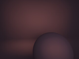 3d rendering of modern abstract sphere form in dark background
