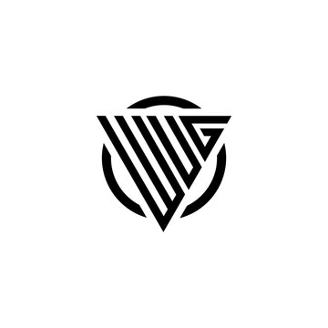 Initial letter WUG triangle monogram simple modern clean vector logo 
