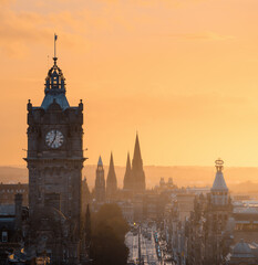 Edinburgh city skyline from Calton Hill., United Kingdom