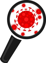 Finding Virus Ilustration Desain Vector