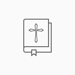 bible book icon, religion vector