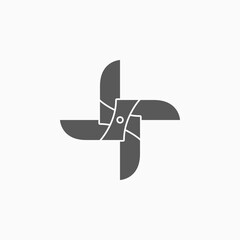 paper windmill icon, windmill vector illustration