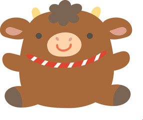 茶色のうしのぬいぐるみ