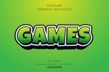 Green Games Cartoon Editable Text Effect