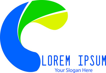 Simple Logo Aphabet Initial C Desain Vector