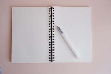 Stationery elements with pink background mockup