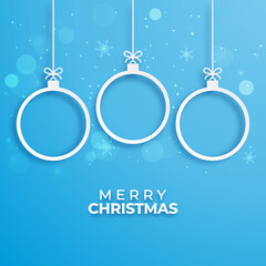Merry Christmas wish background. Bank circle ornament. Festival celebration poster layout