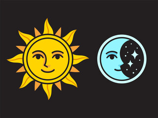 Sun and moon face