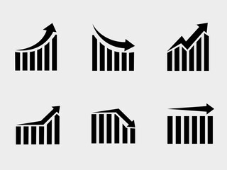 Chart Flow Icon Set Desain Vector