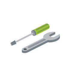 Screwdriver wrench. Vector 3d isometric, color web icons set, new flat style. Creative illustration, idea for infographics.