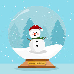 Snowman in snowball.