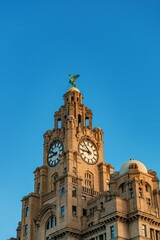 Fototapeta na wymiar Liverpool city center cityscape closeup