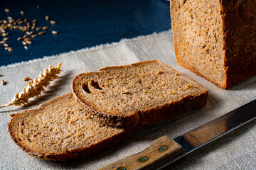delicious rye bread on the table