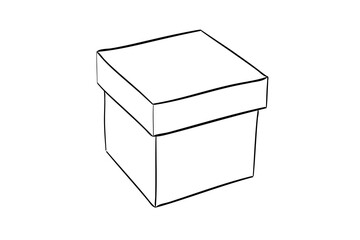 Closed Box Design Simple Background, Vector Illustration