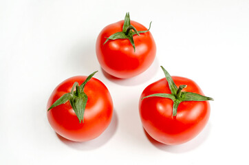 Cherry Tomatos isolated on white background top view