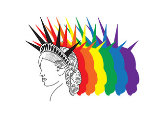 Statue of Liberty logo, illustration, LGBT colors