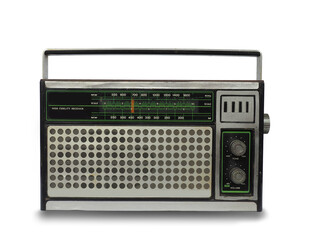 Classic radio isolated on white background.