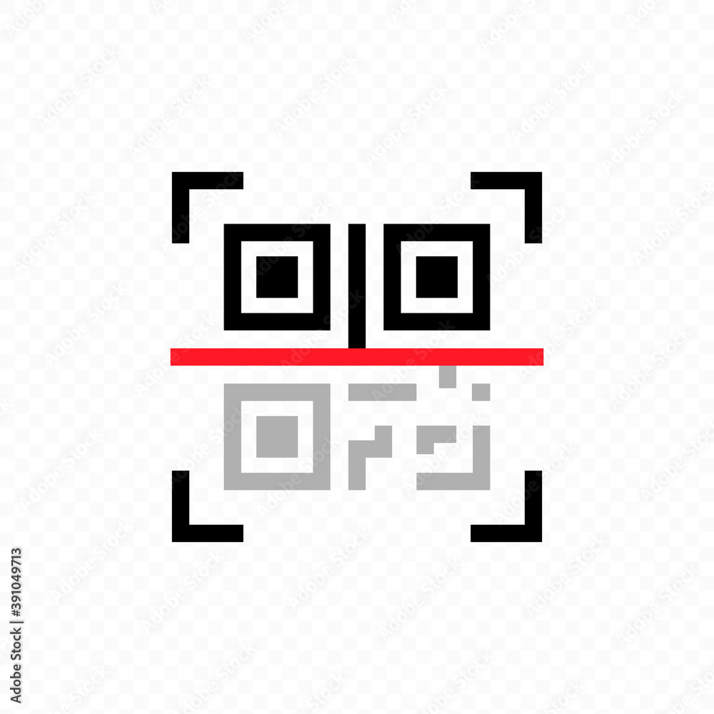 Poster qr scan icon. read bar code, mobility, generating app, coding. encode, matrix, ecommerce, software, 