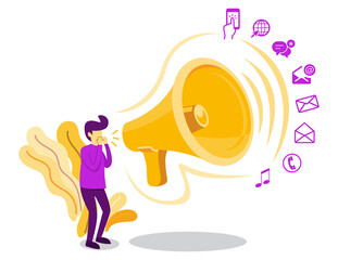 Illustration concept for promo service