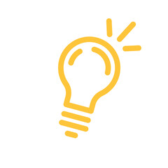 Light bulb icon. Symbol of idea. Shining electric lamp illustration.