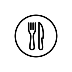 Fork & Knife Restaurant Icon. Linear vector.