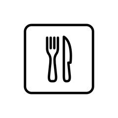 Fork & Knife Restaurant Icon. Linear vector.