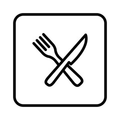 Fork & Knife Restaurant Icon. Linear vector.
