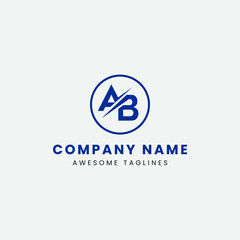 A, AB, B, BA letter logo vector icon design