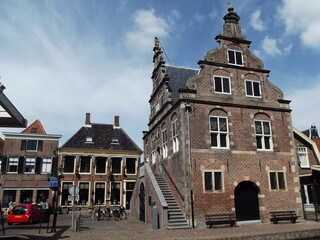Fototapeta premium Rathaus in De Rijp, Nordholland, Holland, Niederlande town hall in de rijp, holland, netherlands 