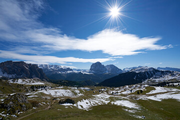Rocky mountain scenery, Dolomites, Italy