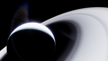 beautiful exo in space and the surface against the background of stars and galaxies in bright colors, space fantasy, space background 3d render