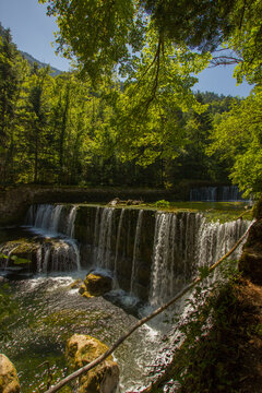 Waterfall at the Gorge de l'Areuse in Switzerland
