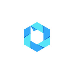 initial modern b hexagonal concept logo vector graphic