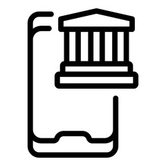 Mobile pay icon. Outline mobile pay vector icon for web design isolated on white background