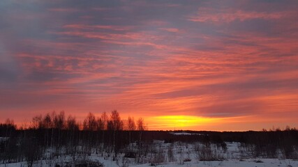 sunset in the mountains