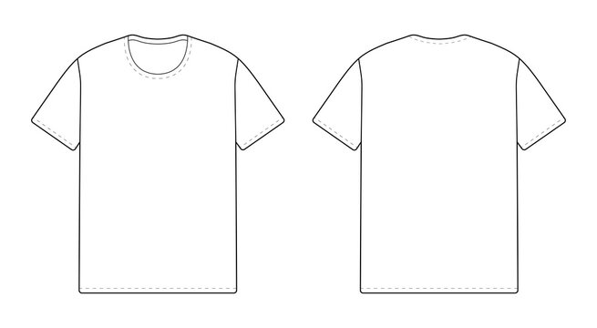 T-Shirt Vektor Vorlage Vorderseite und Rückseite - weiss