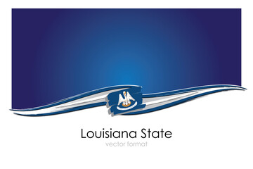Louisiana State Flag with colored hand drawn lines in Vector Format