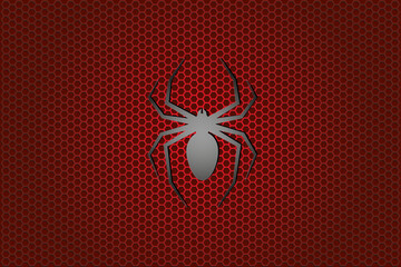 Gradient background in black and red colors with icon of spider