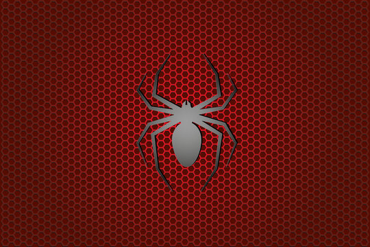 Gradient background in black and red colors with icon of spider