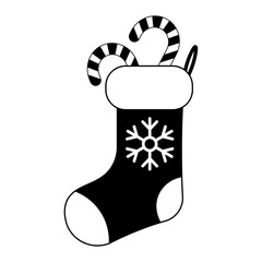 Simple illustration of Christmas sock icon for Christmas holiday