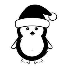 Simple illustration of cute winter penguin for Christmas holiday