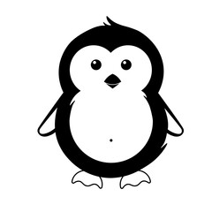 Simple illustration of cute winter penguin for Christmas holiday