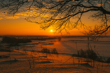 sunset on the river