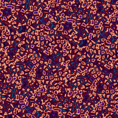 Purple blue swirls seamless pattern with leaves