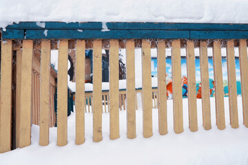 Winter forest landscape. Tall trees under snow cover. January frosty day in the park.