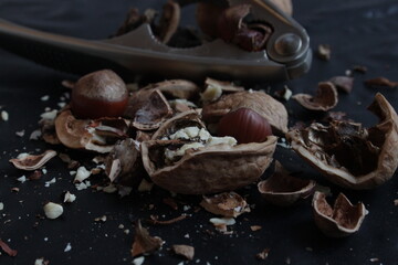 hazelnuts and walnuts.