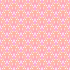 Elegant seamless pattern in art deco style. Background with shells for wallpaper