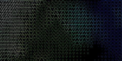 Dark Blue, Green vector background with lines, triangles.